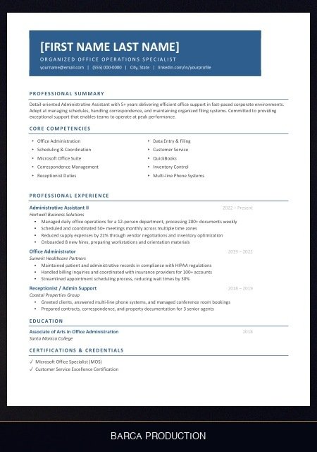 administrative-assistant-resume template preview
