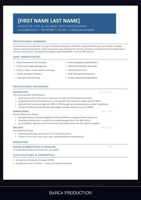 chef-resume template preview