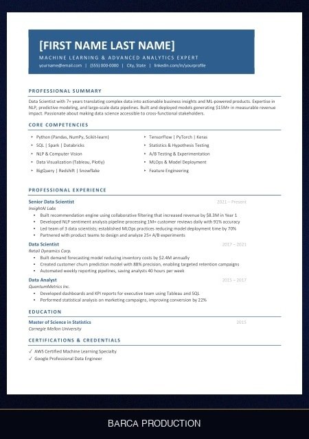 data-scientist-resume template preview