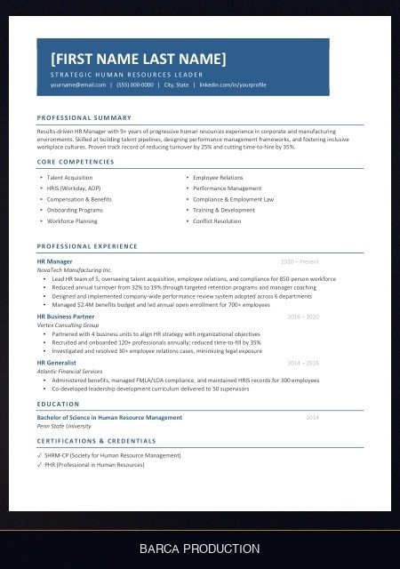 hr-manager-resume template preview